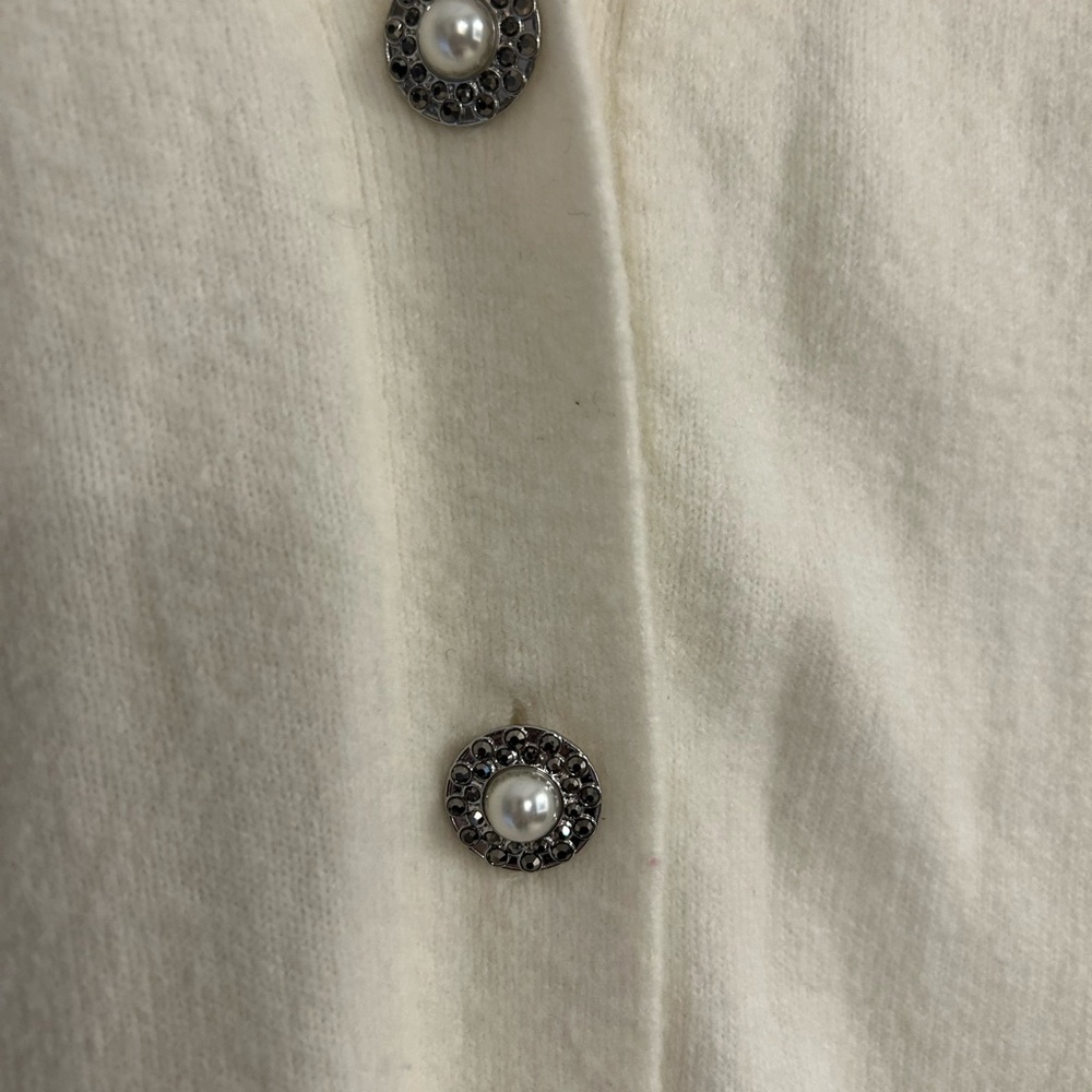 Talbots Ivory Button-Front Cardigan - Picture 3 of 4